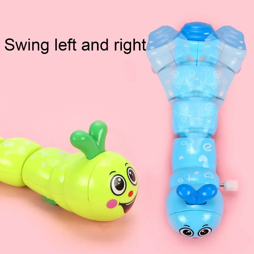 Cartoon Caterpillar Shape Clockwork Toy Fun Gifts Jumping Swing Caterpillar Wind Up Kids Educational Toys