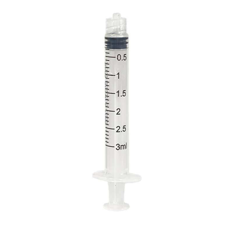 3mL Screw-Lock Dispensing Syringes with Threaded Tip, Graduated Barrels, and Accessory Support for Glues, Silicone Oil, and F19E
