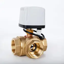 DN15 DN20 DN25 DN50 3 Ways Waterproof Motorized Ball Valve 3-Wire 2 Control Brass Electric Ball Valve Big Torque Metal Motor