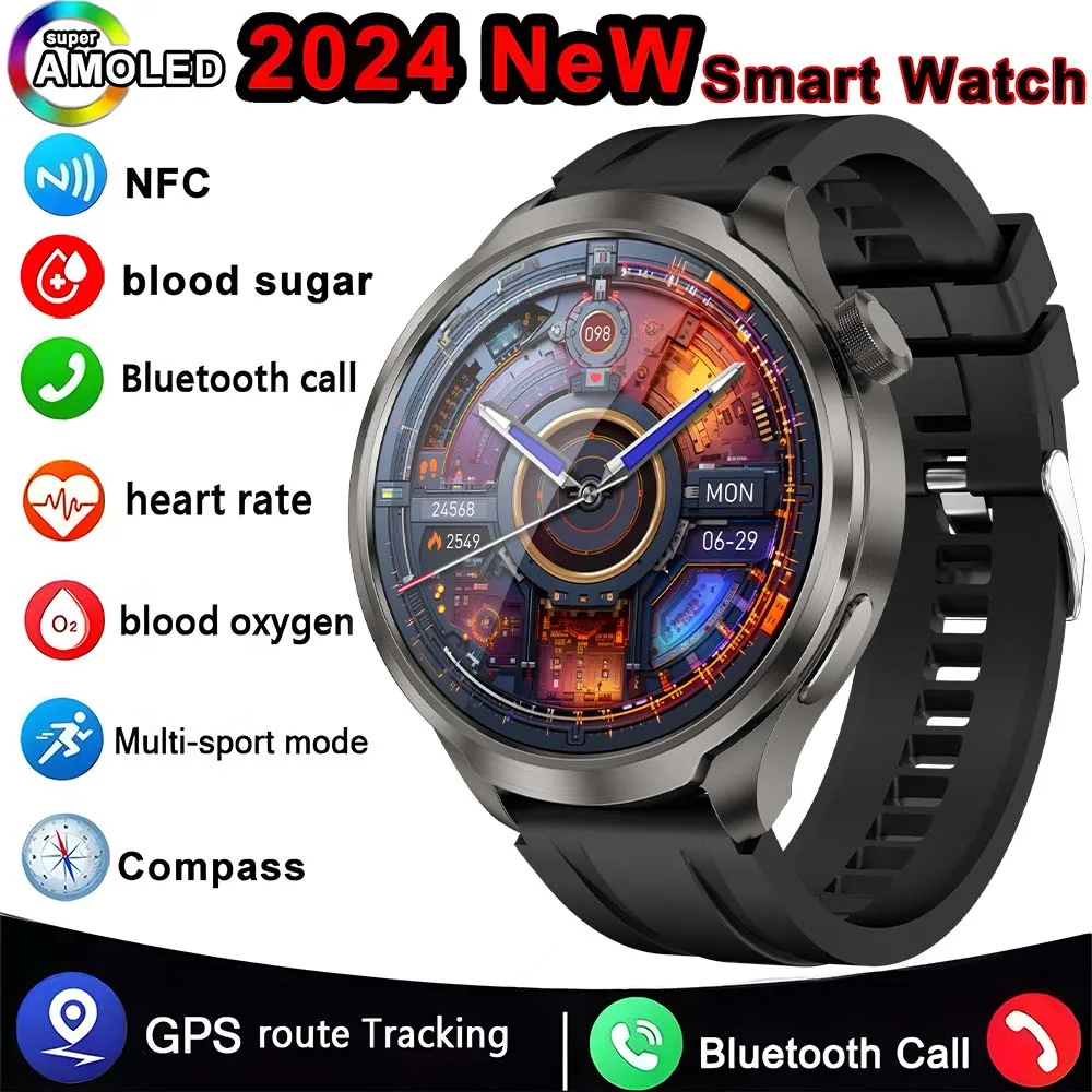 

2024 New Original for Xiaomi Huawei Smart Watch Men 1.85 Inch AMOLED HD Screen Sports Fitness Tracker Compass BT Call smartwatch