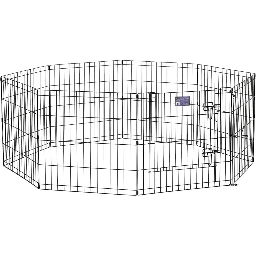 

Ручка для упражнений Olding Metal Puppy/собака, манеж для дома и улицы с безопасной дверью, обеспечивает 16 Sq eet o Play Space, высота 24 дюйма, B