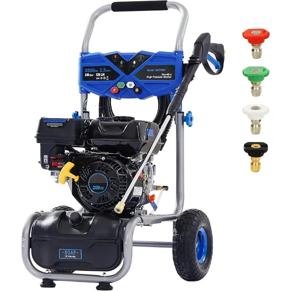 

Gas Pressure Washer 3500 PSI, 2.3 GPM Heavy Duty High Power Washer,209CC 7HP Engine with 25Ft Pressure Hose, Axial Aluminum Pump