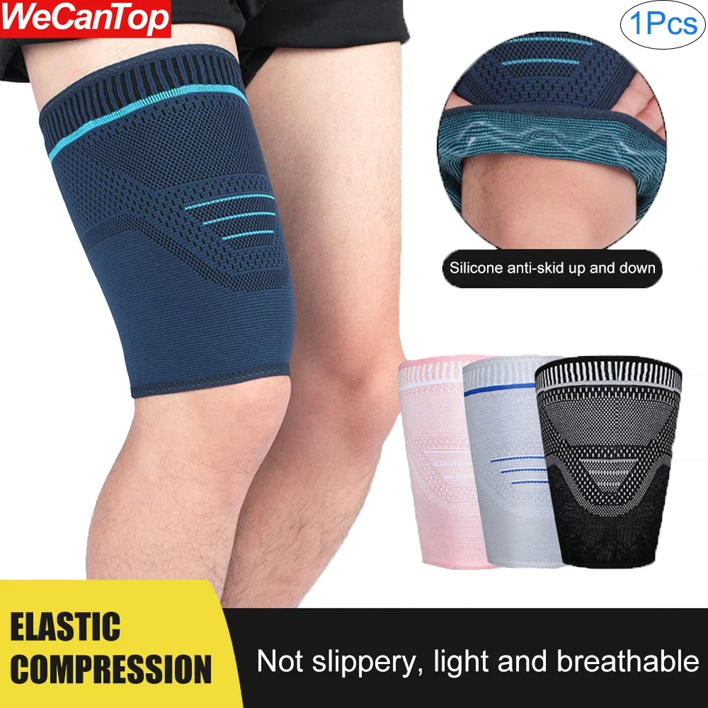 Thigh Compression Sleeve - High Elastic Quad Support for Pain Relief & Muscle Strain - Sports Brace for Men & Women (1PC)
