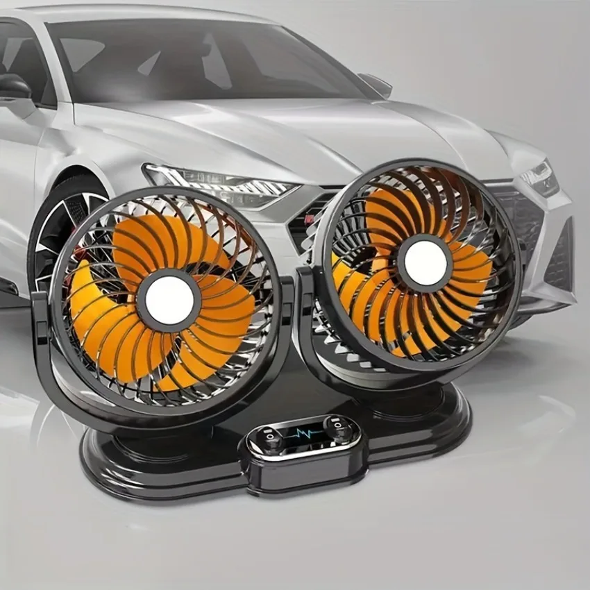 

Strong Wind Ultra Bass Running Car Double-headed Small Fan With 360° Rotation Perfect For Cooling Your Car And Home