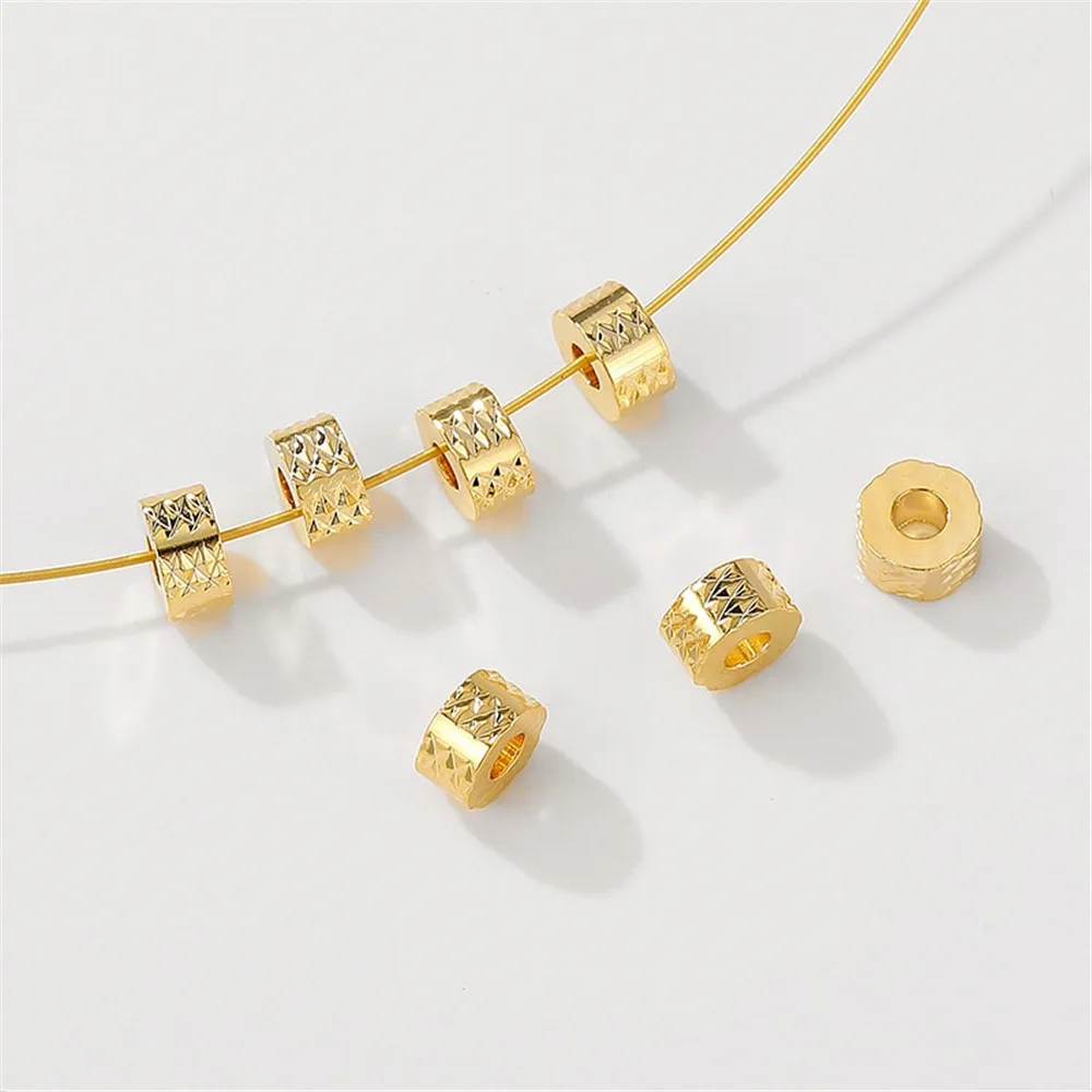 

14K Gold-plated Cut Bead Spacer, Scattered Bead Handmade DIY Bead Bracelet, Necklace Jewelry, Scattered Bead Accessories