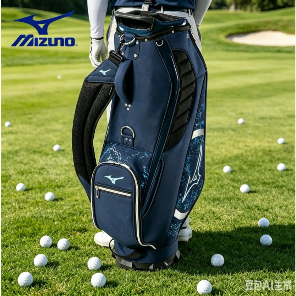 

Mizuno Men's NX3 Golf Cart Bag Lightweight Full Set Luxury Club Organizer Standard Bag 5LGC250122 Navy Blue Professional Gear