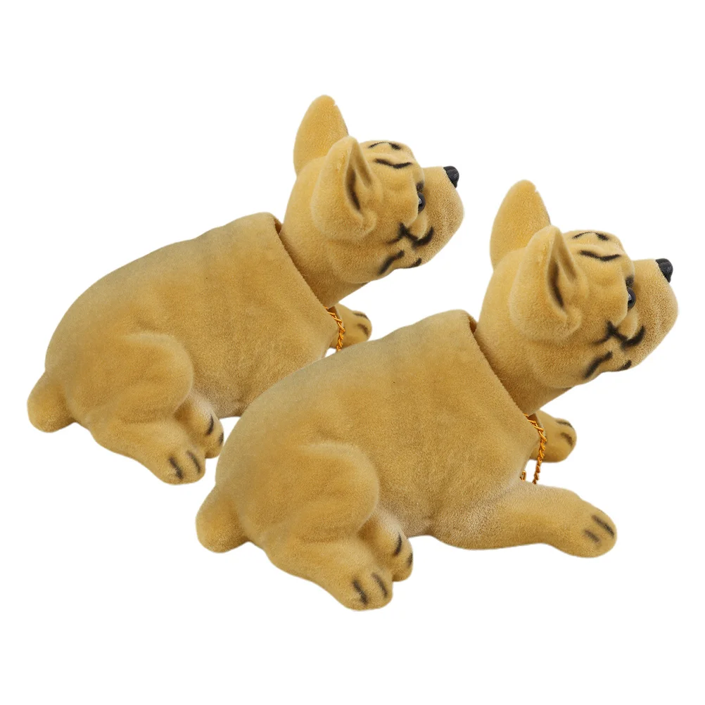 

2Pcs Car Dashboard Decor Cute Resin Dog Shaking Head Ornaments Interior Car Accessories Fun Animal Bobble Head