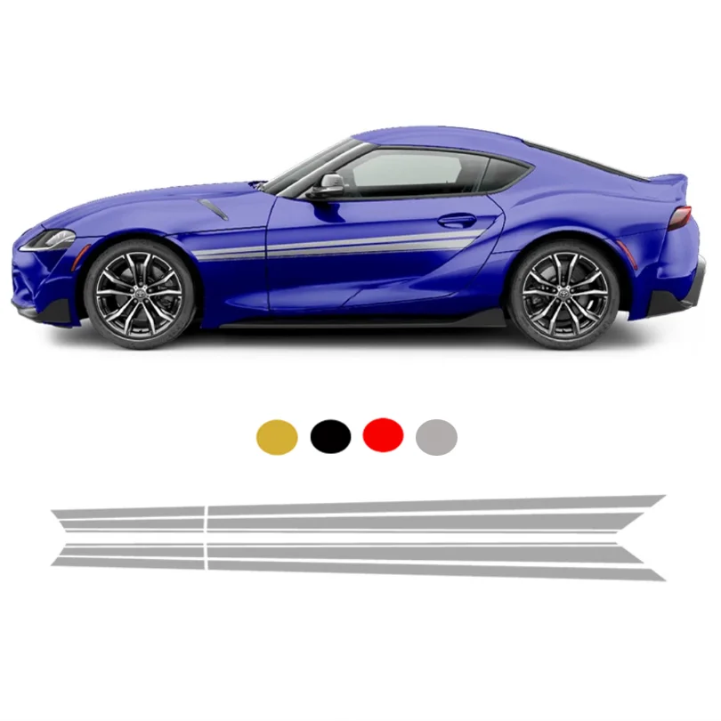 

Наклейка на гоночный автомобиль в полоску на талии, матовая виниловая графика, предварительно вырезанная затемняющая наклейка на заказ для Toyota GR Supra 2020-2025
