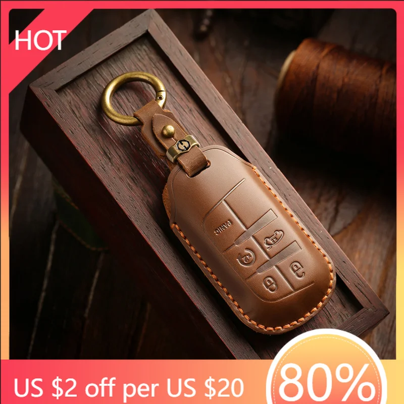 

Стайлинговые молдинги, кожаный чехол для ключей от автомобиля для Jeep Renegade Compass Grand Cherokee для Chrysler Wrangler для Dodge Challenger