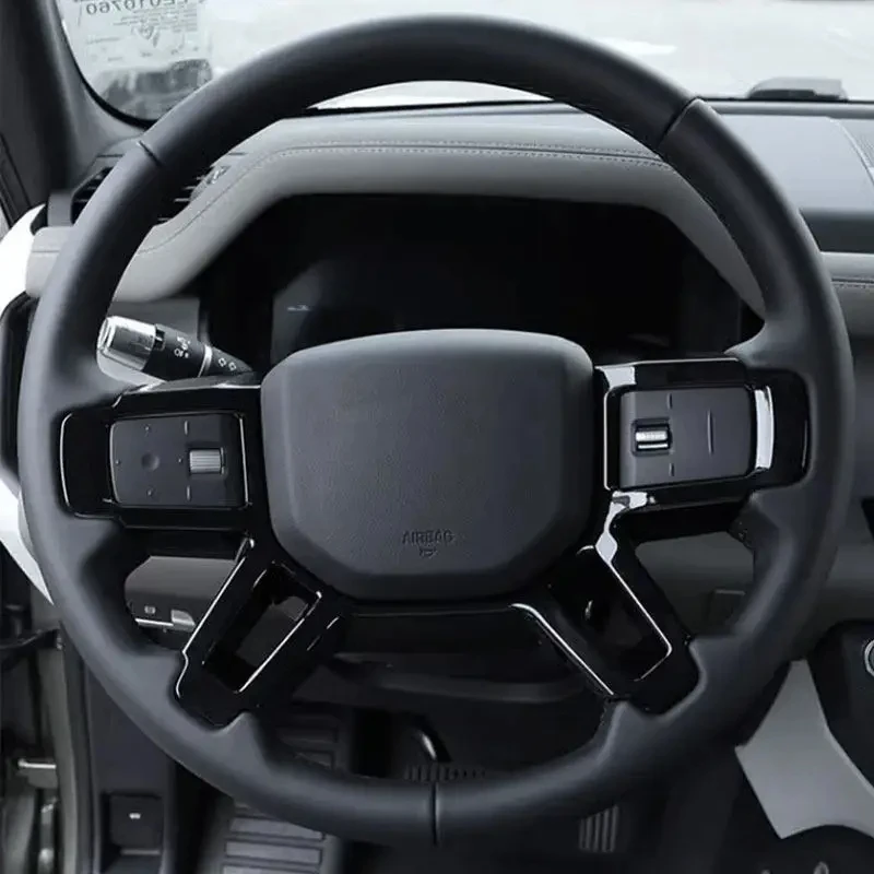 

For Land Rover Defender 90 110 2020 2021 2022 2023 Car Interior Accessories ABS Steering Wheel Frame Cover Trim Stickers