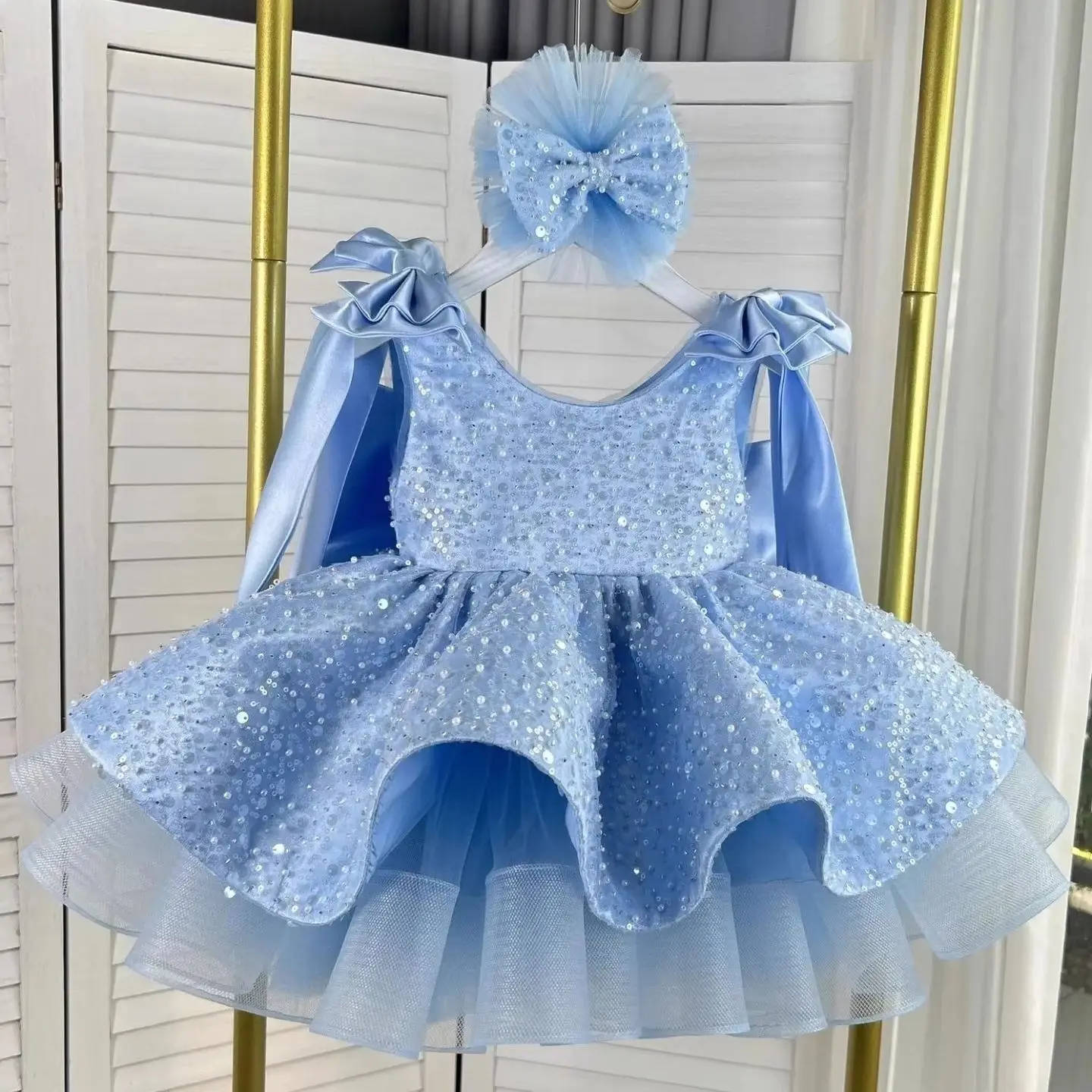 Tulle Lace Applique First Eucharist Birthday Wedding Elegance Child's Flower Girl Dress Fluffy Party Girl Gift
