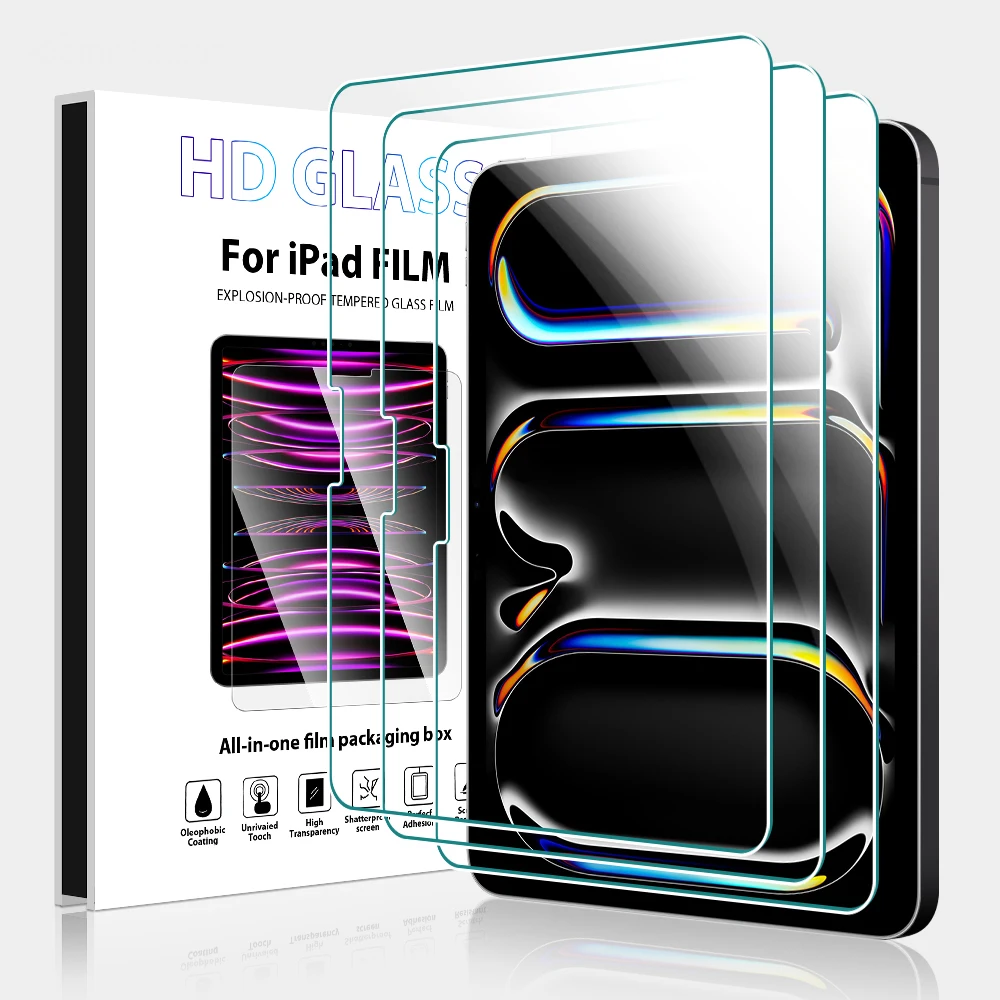 

Защитная пленка для экрана для Ipad Pro 13 11 M4 12,9 A16 10 9 10-го 9-го поколения, закаленное стекло Air 11th 13 5 4 M3 M2 Mini 7 6 Film