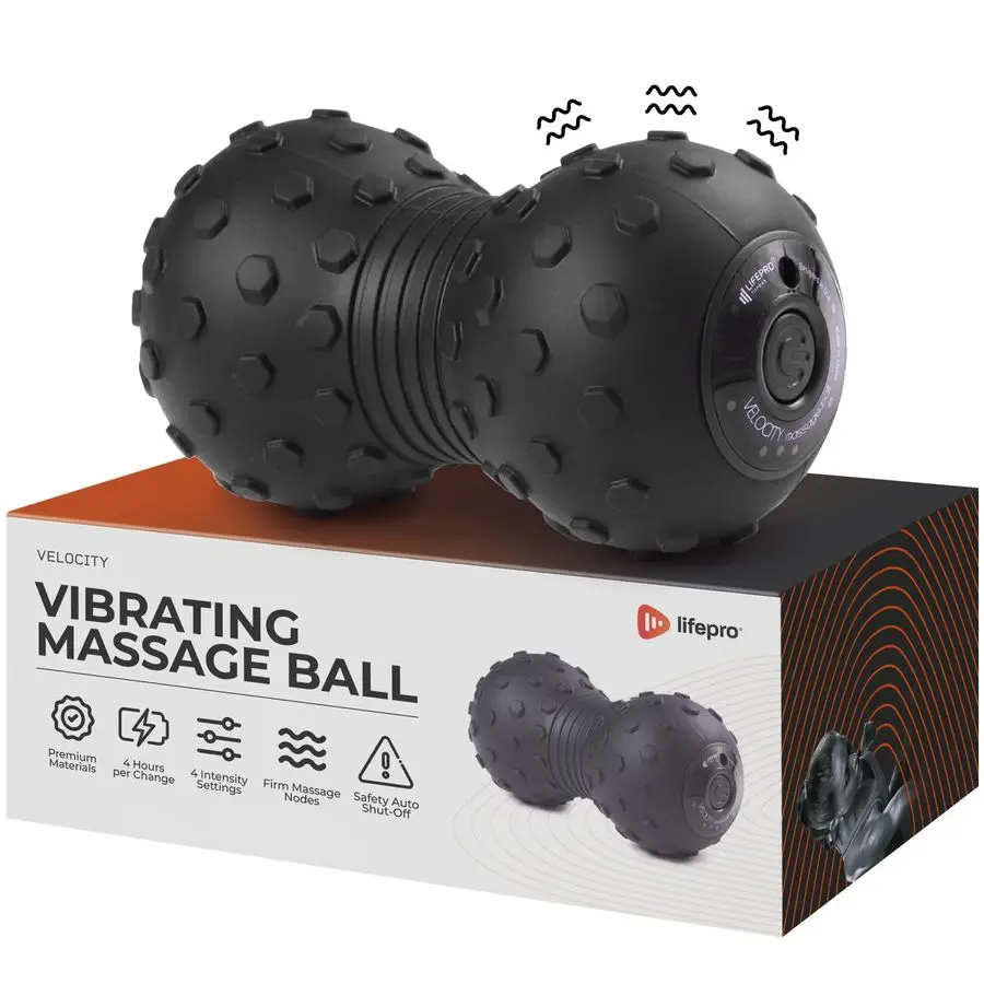 

4Speed Vibrating Massage Ball Peanut Massager and Vibrating Foam Roller for Fitness, Mobility, and Relaxation Compact and Portab