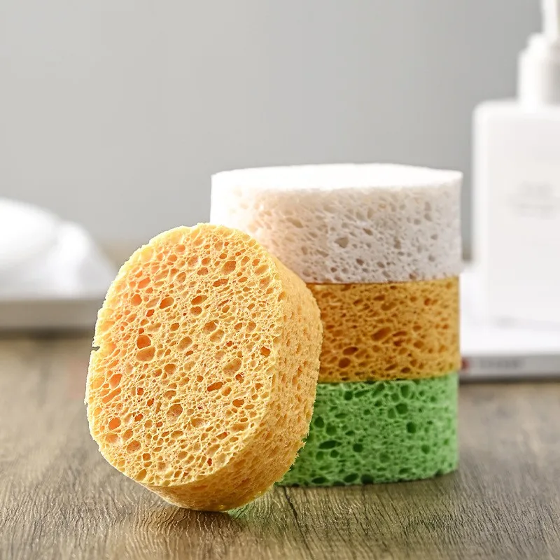 Round cellulose sponge dishwashing sponge kitchen cleaning sponge household products Multifunctional cleaning brushes