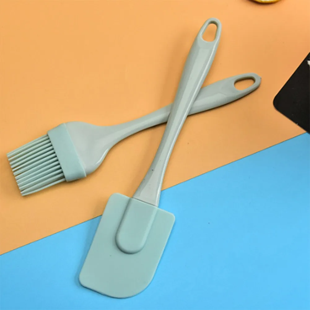 3pcs Kitchen Silicone Spatulas Rubber Scraper Heat Resistant Mini Cooking Spatula Non Stick Double Sided Cream Scraper Oil Brush