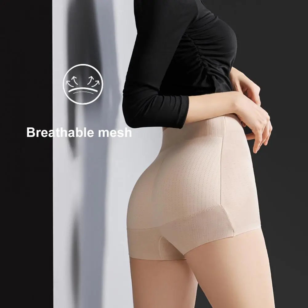 Women Underpants Hollow Mesh Patchwork Tummy Control High Waist Plump Curves Fake Butt Padded Butt Enhancer Sponge Hip Pad