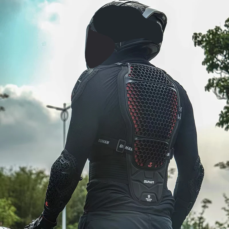 DUHAN New Motocross Armor Anti Fall Chest Back Protection Moto Protective Gear Mesh Breathable Motorcycle Armor CE Certification
