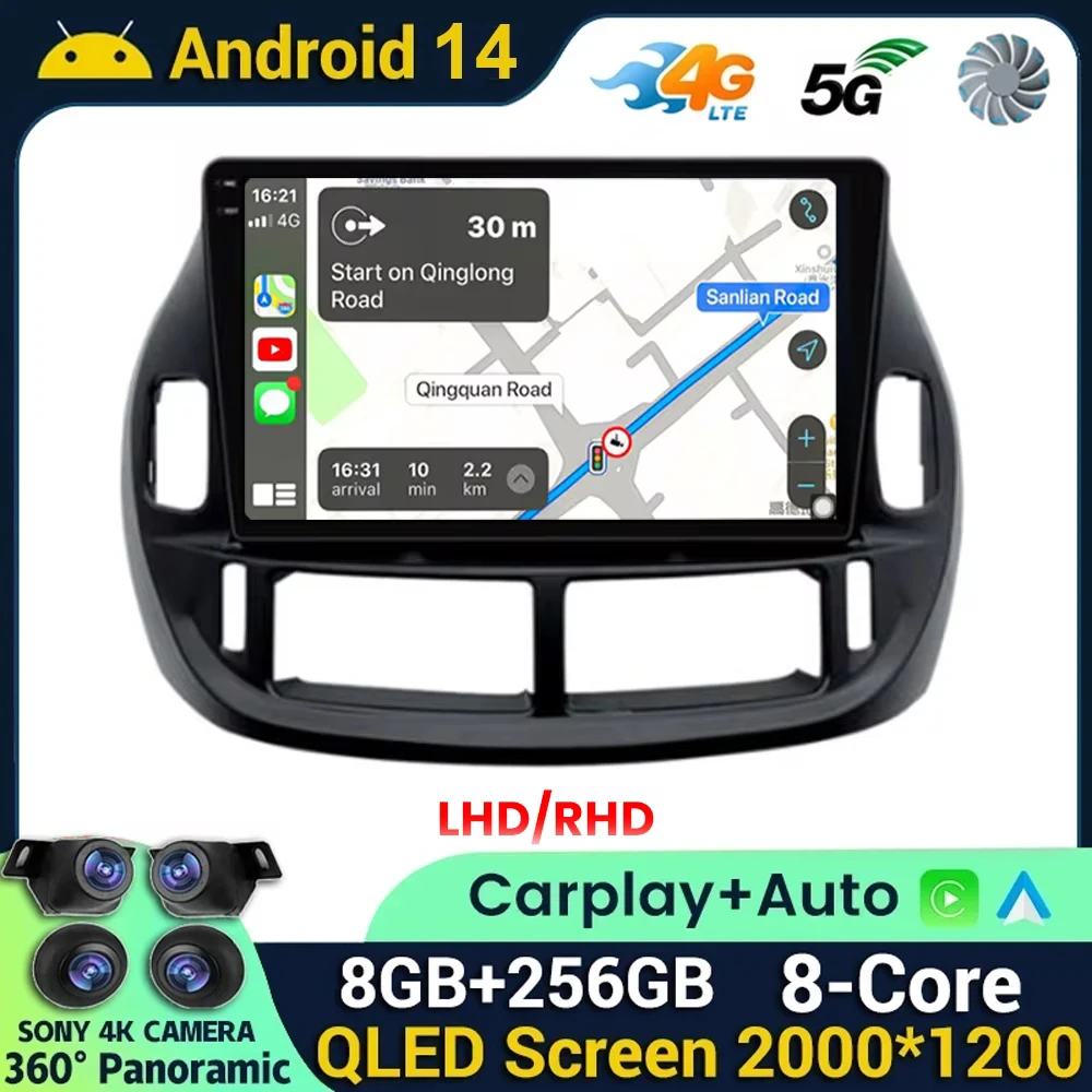 

Android 14 Auto Carplay Car Radio For Toyota Estima ACR30 2000 2001 2002 2003 2004 2005 Multimedia Player Stereo Head Unit QLED