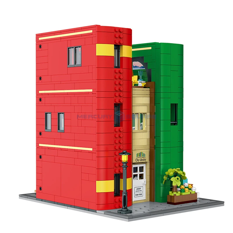 Cities Library MOC 10211 City View House Book-shaped Architecture Bricks Modular Model Building Blocks Gift Ideas Toy Kids Adult