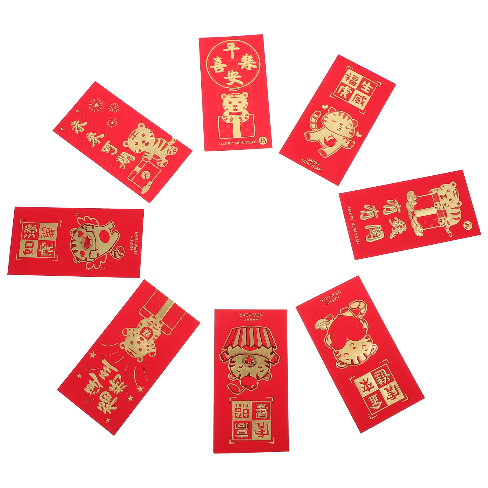 

48 Pcs Red Envelope Packet for New Year Creative Envelopes Cash Tiger Packets Paper Year's Money