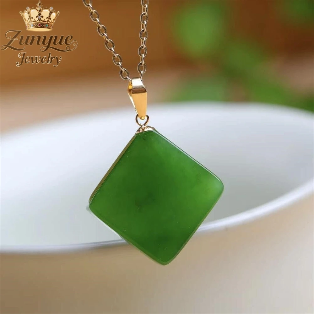 

Ромбический кулон из натурального нефрита Хэтянь, роскошное качество, ювелирные изделия, подарок, бестселлер, модные ювелирные изделия, подвески, изысканные, элегантные, популярные