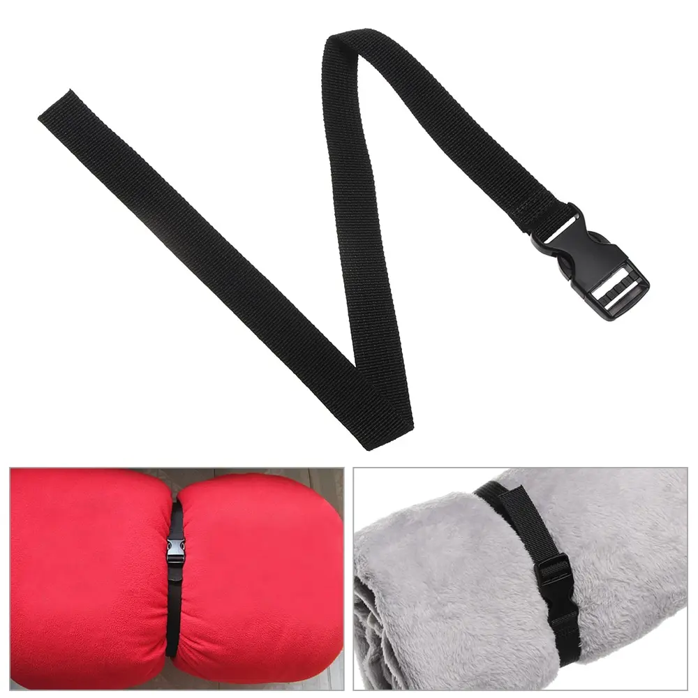 Black Durable Nylon Tied 200CM Adjustable Travel Frenulum Cargo Tie Down Luggage Lash Belt Strap WithBuckle Camping Tool