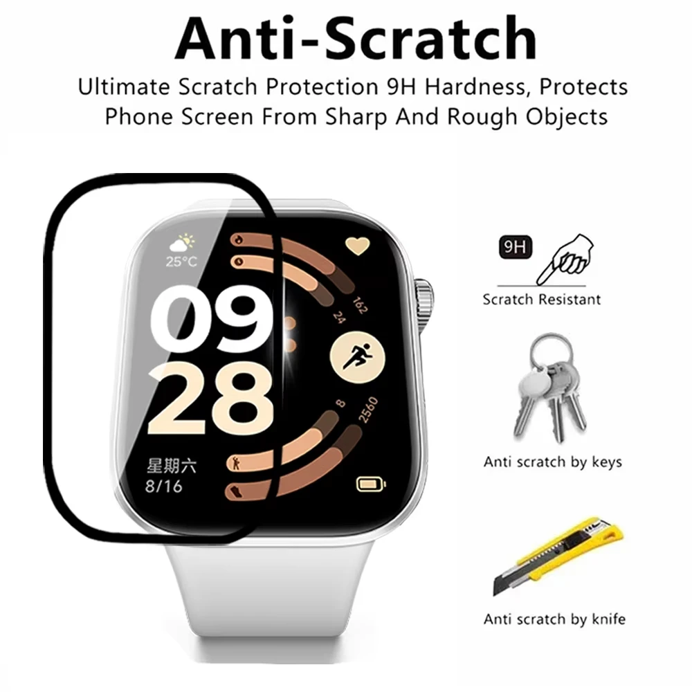 لساعة Xiaomi Redmi 6 ملحقات الفيلم واقي للشاشة منحني من مادة البولي يوريثان عالي الدقة طبقة تغطية شفافة مضادة للخدش لفيلم Redmi Watch6