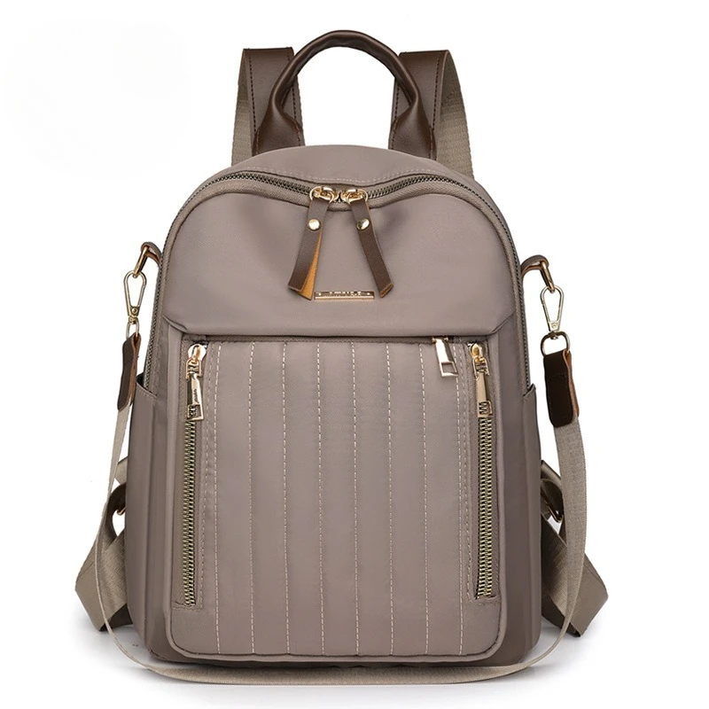 Stylish Nylon Backpack Multi Functional Daypack with Multiple Pockets, Convertible Strap & Durable Hardware for Women Daily Use