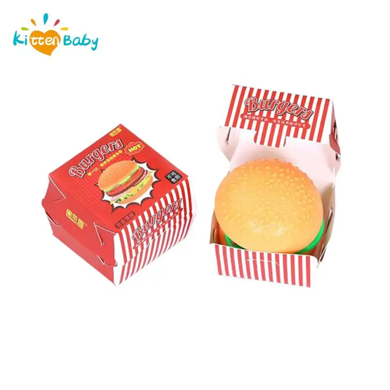 Burger Anti Stress Tearable 3D Squishys Hamburger Toys Stress Relief Toy Burger Stress Ball Squeeze Ball