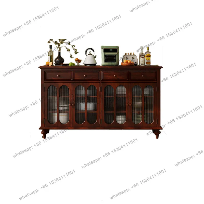 American Retro Solid Wood Sideboard Cabinets Tea Cabinet Wine Cabinet Changhong Glass Side Cabinet