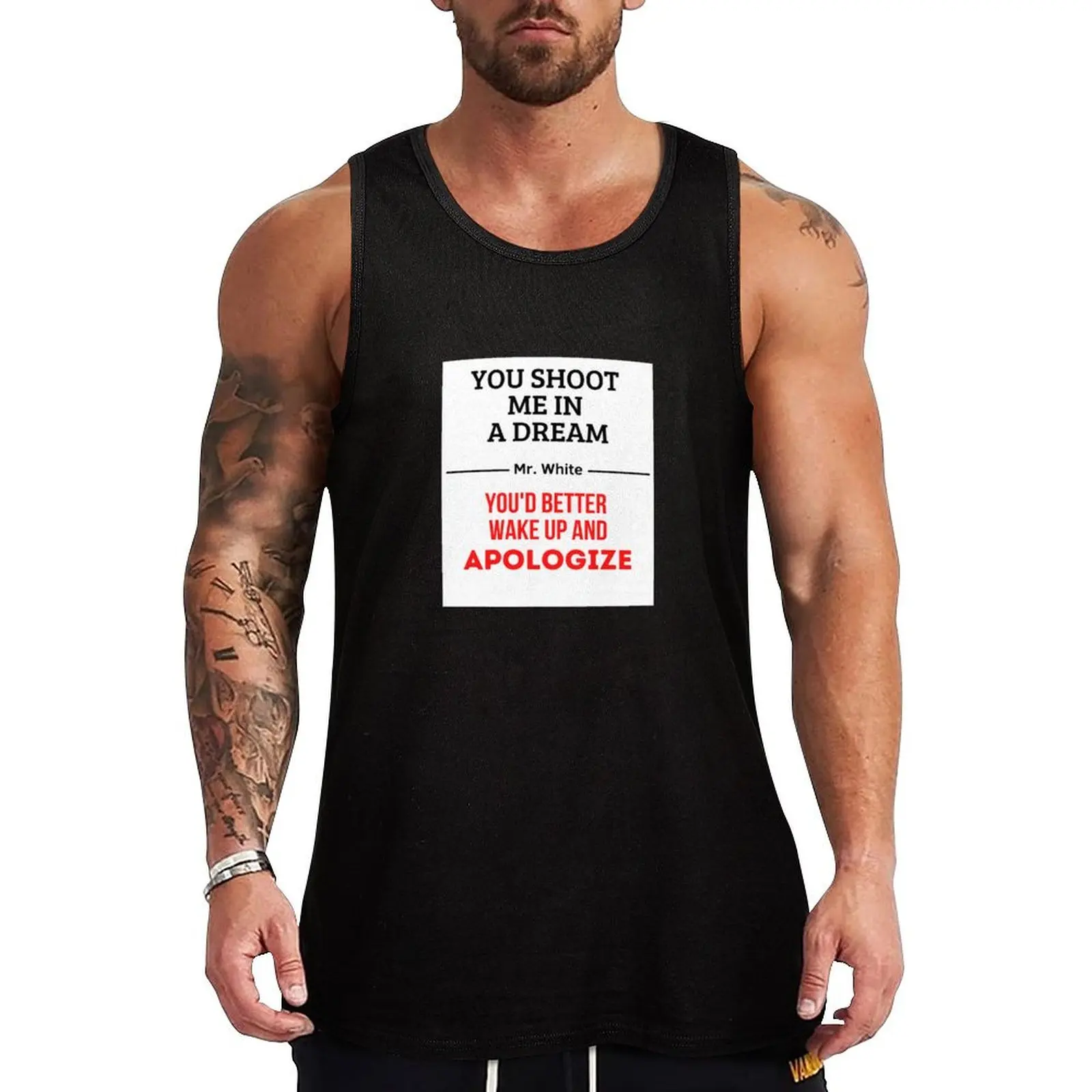 

Mr. White rocks Tank Top sleeveless gym shirt man fitness bodybuilding t-shirt Male clothes