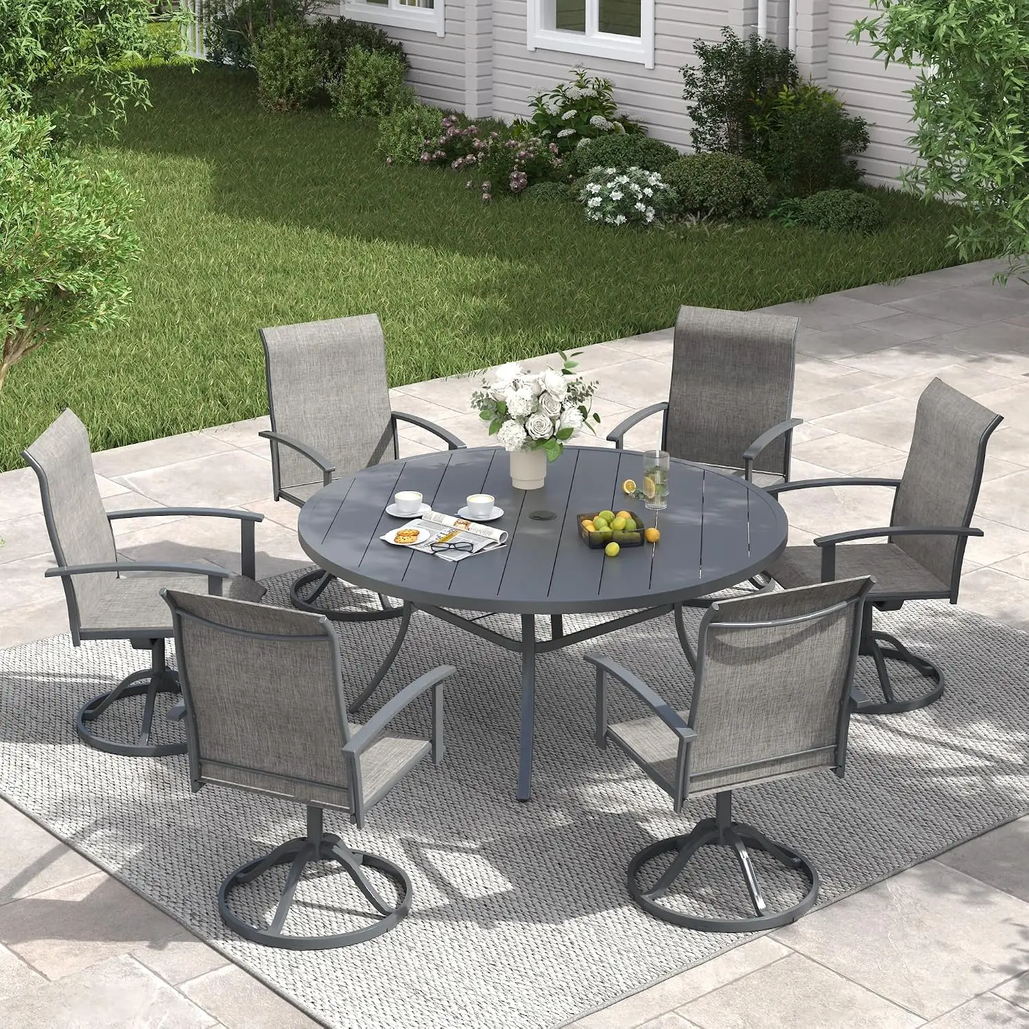 Set di 6 Sedie da Pranzo Girev - Outdoor Furniture Grey recensione e prezzo