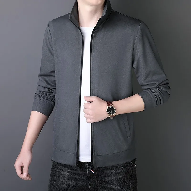 Tops Men's Casual Jackets 2023 New Arrivals Spring Autumn Men Business Zipper Mid-length Classic Trench Coat Khaki Black