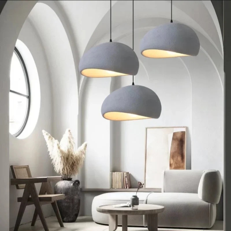 Nordic Wabi Sabi Restaurante LED Pendant Light, Modern Pendant Light, Luminárias de decoração, quarto e bar, E27