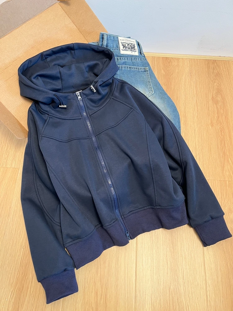 

Женская свободная толстовка на молнии больших размеров, модный универсальный весенний кардиган с длинными рукавами, цветной, для повседневной носки