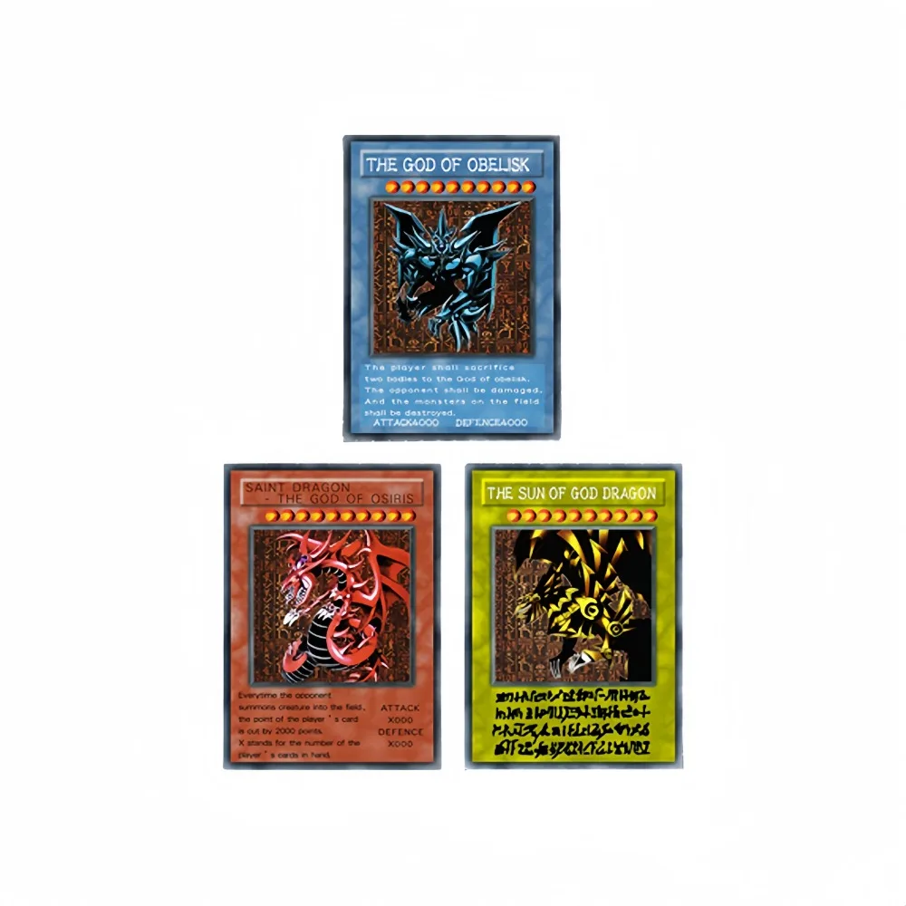 Yu Gi Oh Egyptian God THE GOD OF OBELISK Animation Characters Refraction Flash Card Anime Classics Game Collection Cards Toy