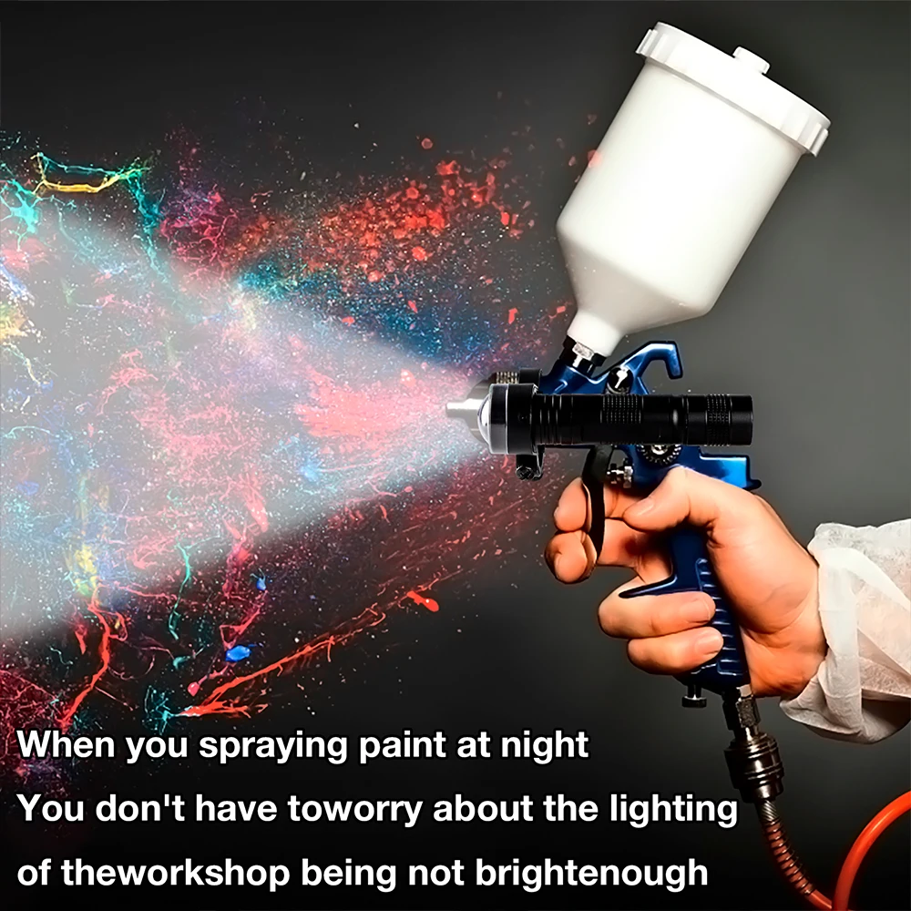 Spray Gun Light Portable Airbrush Lighting Tool Adjustable Size With White/Warm Two-Color Light Universal Sprayer Auxiliary Lamp