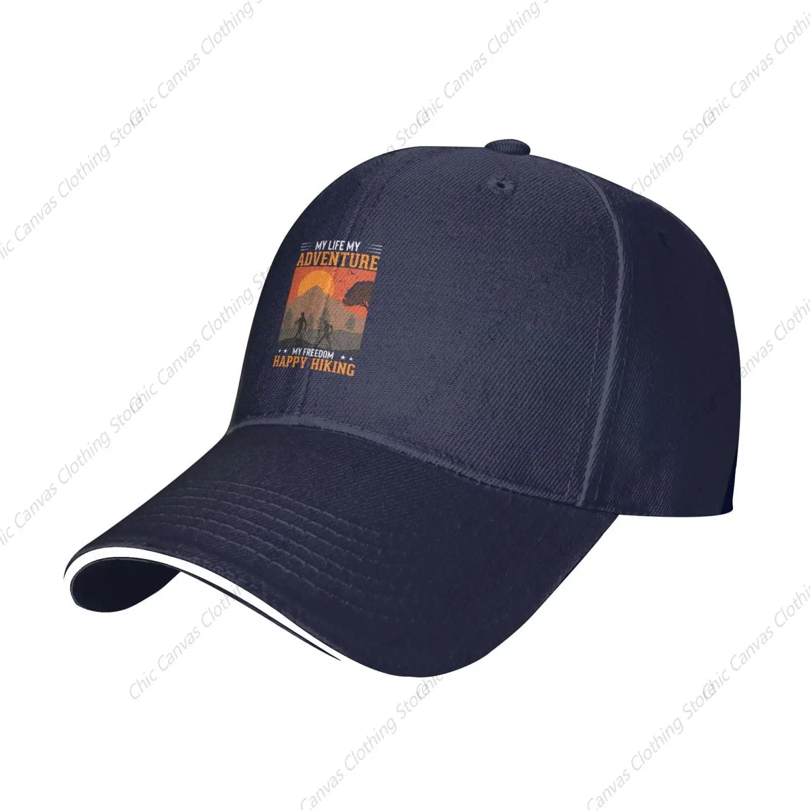 

My Life My Adventure My Freedom Happy Hiking Trucker Baseball Cap Four Seasons Outdoor Fishing Hat Adjustable Outdoor Sports Hat