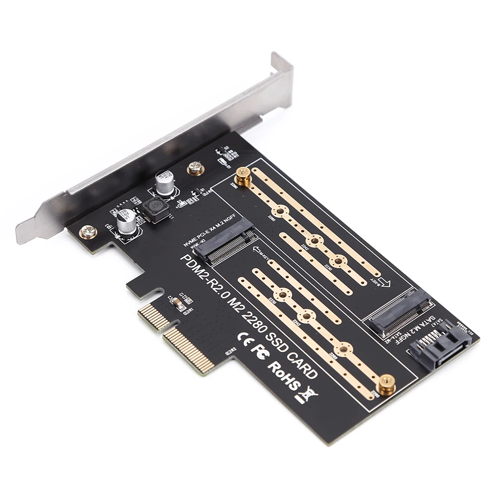 Add On Cards PCIE to M2/M.2 Adapter SATA M.2 SSD PCIE Adapter NVME/M2 PCIE Adapter SSD M2 to SATA PCI-E Card M Key +B Key