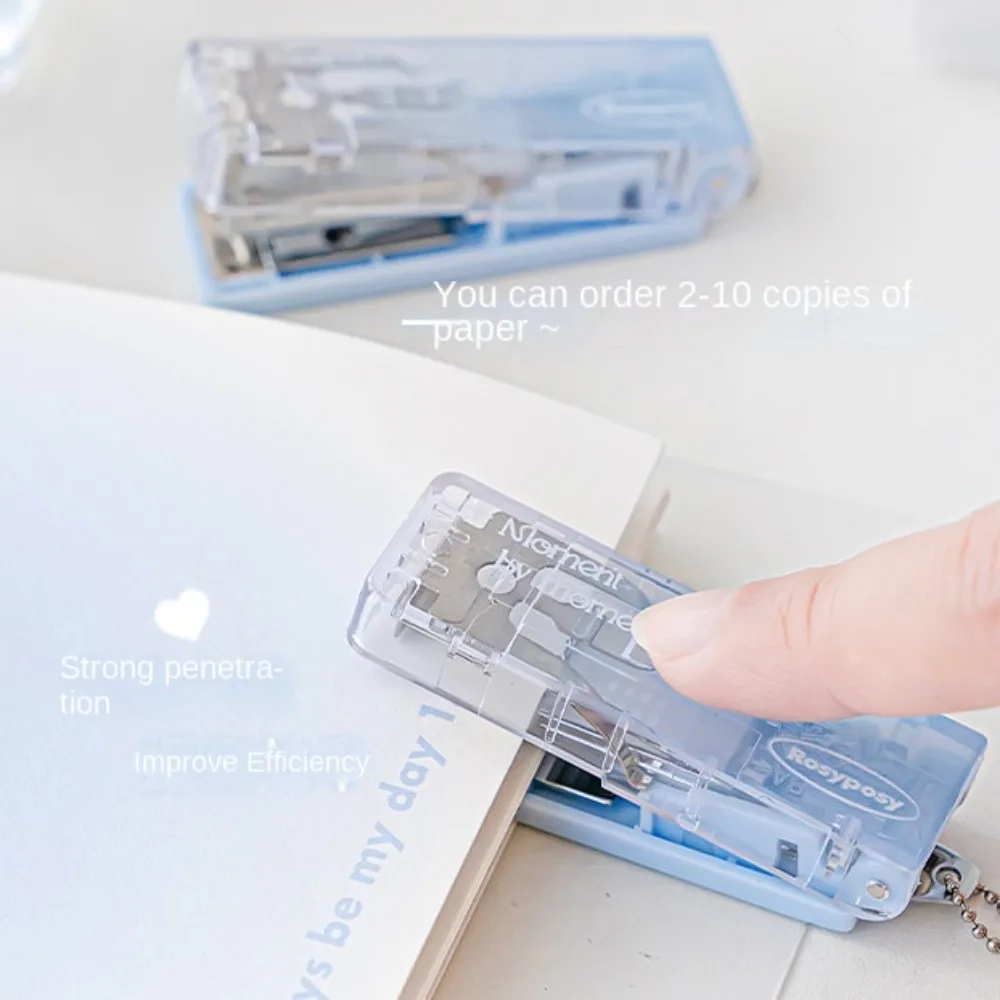 Bookbinding Tool Transparent Mini Stapler Clamp Stapler Lightweight Gradient Stapler Creative Portable Mini Stapler Simplicity