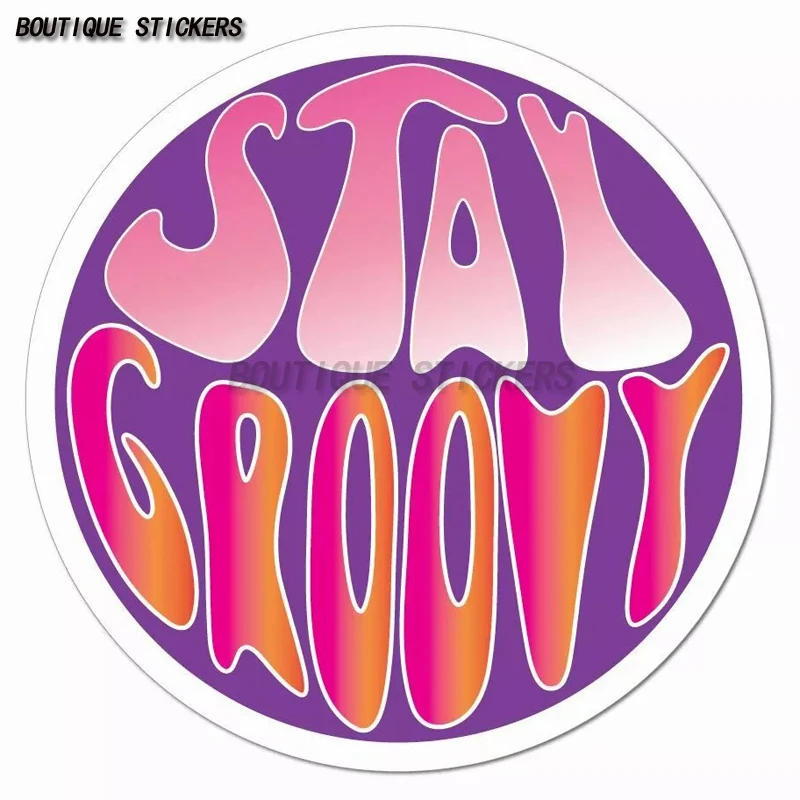

Stay Groovy Hippie Peace Love Campervan Purple Retro Car Sticker Decal