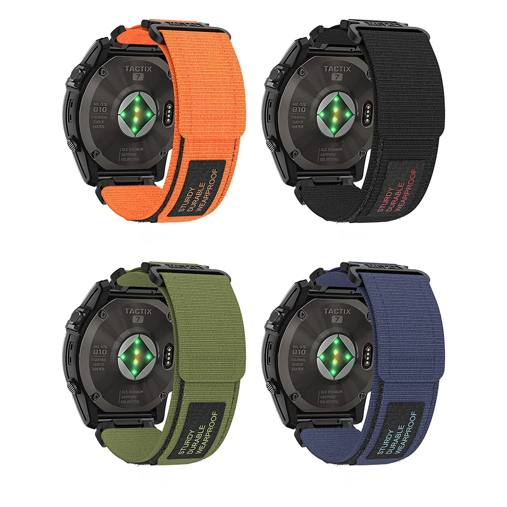 22mm 26mm Nylon Watch Strap For Garmin Tactix 7 AMOLED Delta Bravo Quickfit Band For Quatix 7 7X 6 5 3 Outdoor Sports Wristband