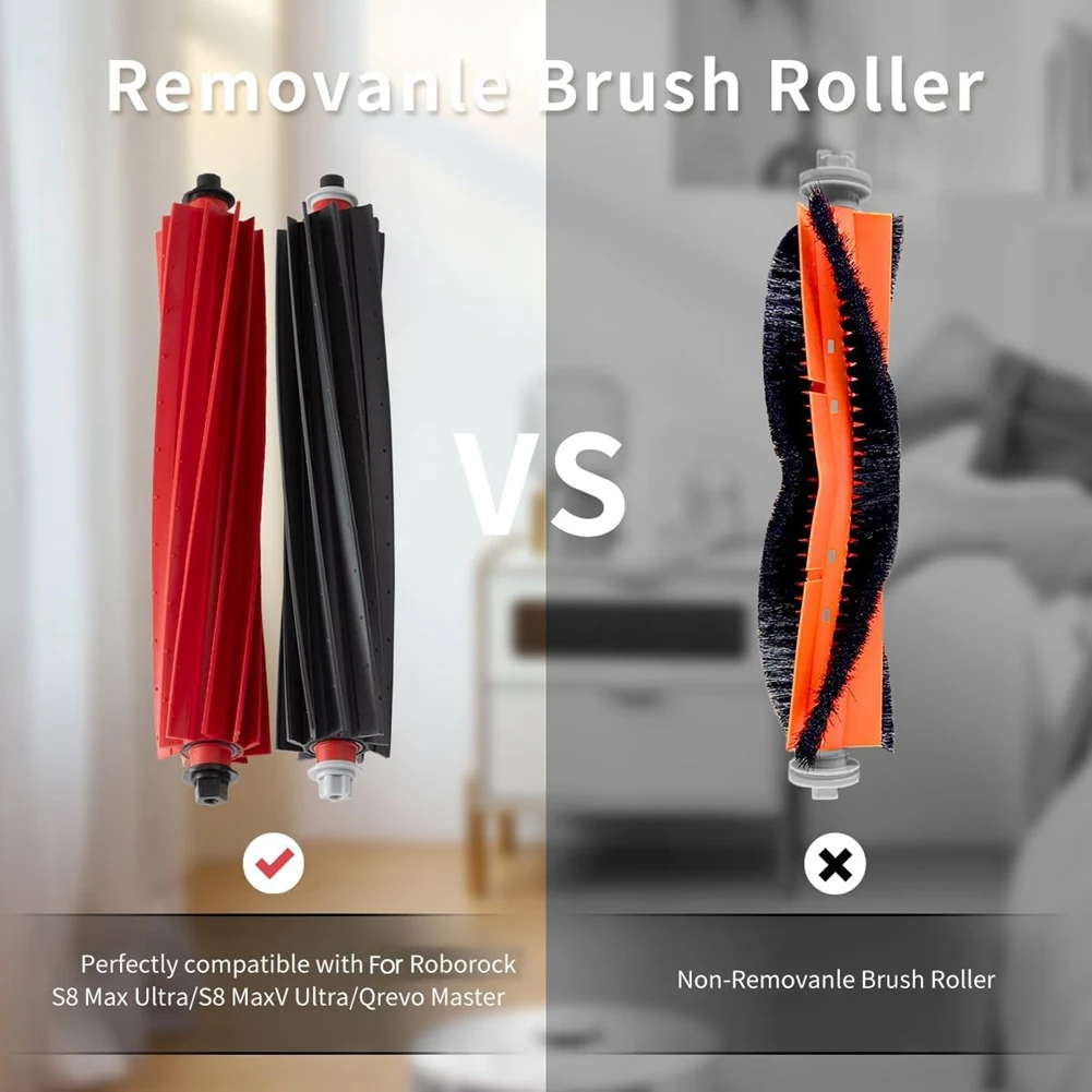 فرشاة دوارة ABKR لـ Roborock S8 MaxV Ultra، لـ S8 Max Ultra، لأجزاء المكنسة الكهربائية الروبوتية Qrevo Master