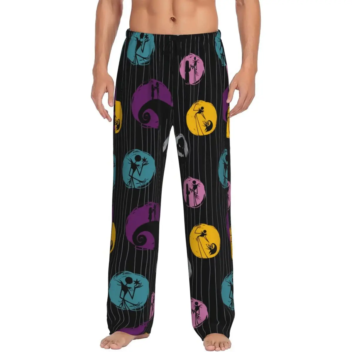 

Custom Printed Men's The Nightmare Before Christmas Pajama Pants Tim Burton Sleepwear Sleep Lounge Bottoms with Pockets