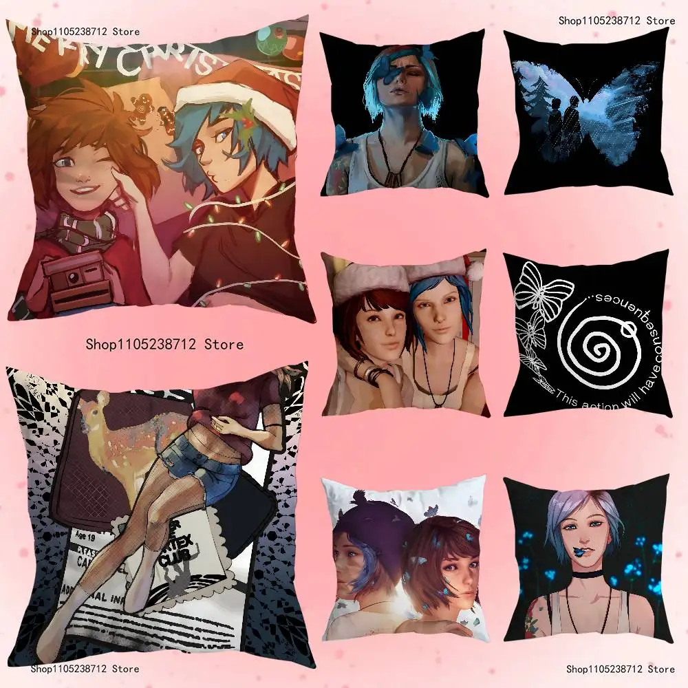 

Game L-Life is S-Stranges Pillow Case Plush Fabric Soft Pillowcase Double Sided Print Sofa Cushion Cover Throw