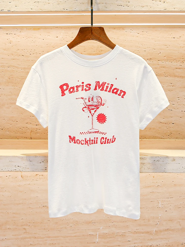 M Home Nan You الراقية الأوروبية Sle المرأة تي شيرت إلكتروني طباعة الربيع كلية Sle أعلى المرأة Faion لباس غير رسمي