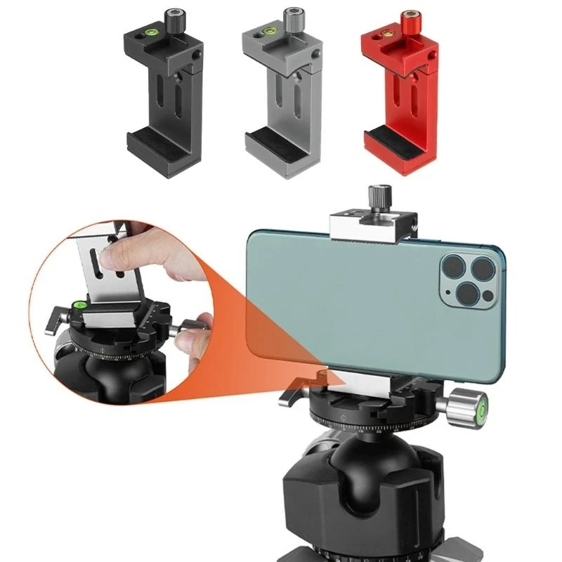 587B Phone Mount for Tripod Adjustable Phone Tripod Mount Aluminum Quick Release