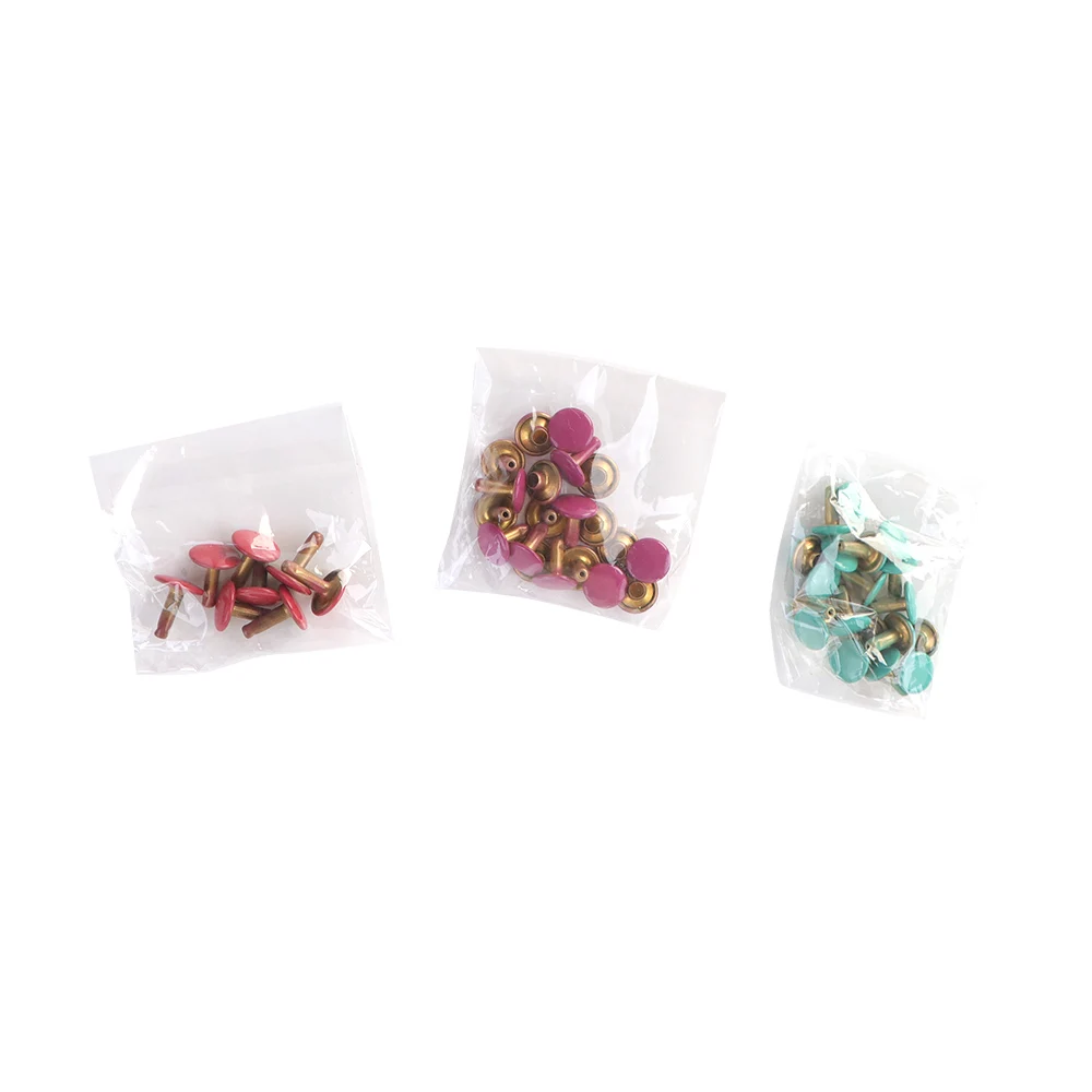10 قطع من المسامير المعدنية الملونة ترصيع دائري صغير للحرف الجلدية والأحذية والحقائب والملابس وإكسسوارات الديكور بنفسك