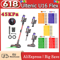 Ultenic U16 Flex Cordless Vacuum Cleaner 45000Pa Suction 60min Runtime 180° Flexible Wand, Anti-Tangle Brush Green Light