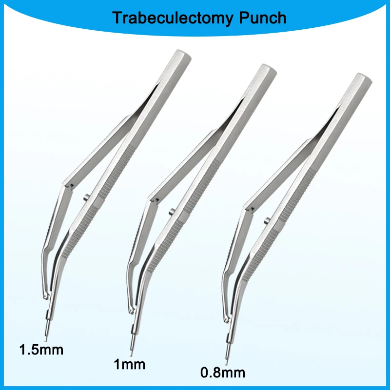Trabeculectomy Punch or Vitreo-Retinal Curved Head High Quality Ophthalmic Surgical Instrument 0.8mm / 1.0mm / 1.5mm